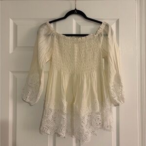 Elegant Off-Shoulder White Lace Top